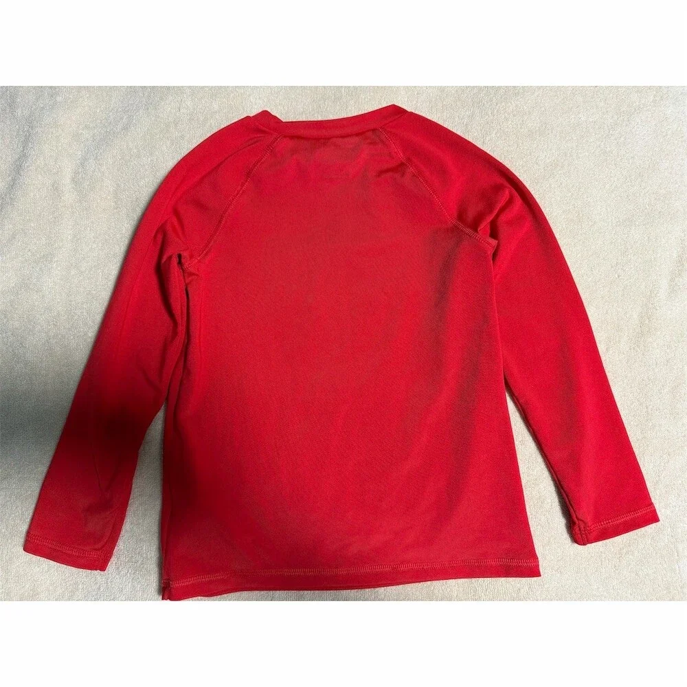 Cat & Jack Rash Guard Swim Shirt Toddler Boys 5T Red Crab Face 3D Claws